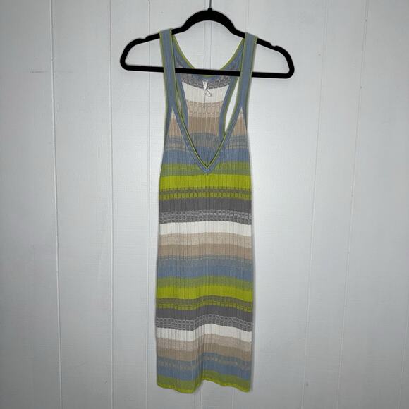 Daily Practice Anthropologie Women’s Tuvalu Striped Ribbed Knit Tank Dress Small - Picture 1 of 5